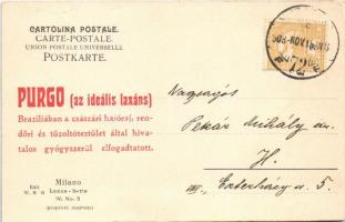 1908 Milano, Milan; Monumento a Vittorio Emanuele II / monument, statue, bicycle + "Purgo (az i...