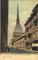 1908 Torino, Turin; Mole Antoneliana alt m. 167.5, Monumento Nazionale / monument, street view + Purgo (az ideális laxáns) reklám