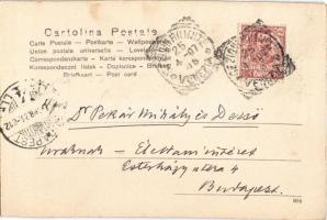 1897 (Vorläufer!) Venezia, Venice; Palazzo Sanudo-Vanaxel / palace, boat, canal