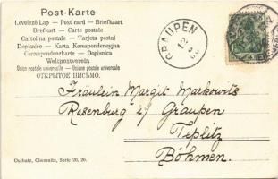 1906 Augustusburg (Chemnitz), Im Schlosshof / castle, courtyard (slightly wet corner)