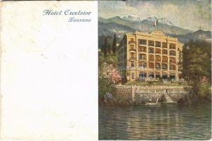 1936 Lovran, Lovrana, Laurana; Hotel Excelsior (szakadás / tear)
