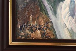 Véghseő Klára (1953-): Vörös hajú lány, 1996. Olaj, farost, jelzett. Fa keretben, 60×60 cm. Kiállítv...