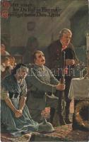 1915 Vater unser... / WWI German military art postcard, soldiers prayer (EB)