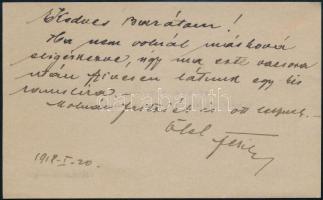 1918 Reiner Ferencz a székelyudvarhelyi agrár takarékpénztár fiókvezetőjének névjegye autográf soraival