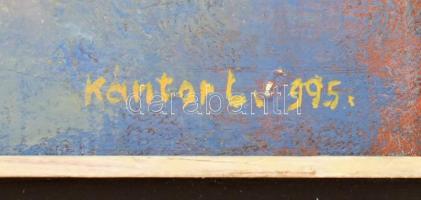 Kántor Lajos (1922-2013): Tavi emlék, 1995. Olaj, vászon, jelzett. Hátoldalán autográf felirattal. F...