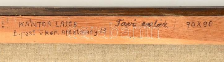 Kántor Lajos (1922-2013): Tavi emlék, 1995. Olaj, vászon, jelzett. Hátoldalán autográf felirattal. F...