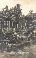 Flucht der Russen nach der Schlacht bei Tannenberg am 26. bis 28. August 1914 / WWI German military art postcard, Battle of Tannenberg