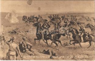 Auffahrende Geschütze in der Schlacht bei Zamosc am 26. August 1914 / WWI Austro-Hungarian K.u.K. military art postcard