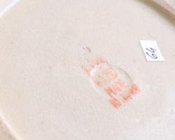 Japán kerámia váza, kézzel festett, jelzett, kopásnyomokkal, m: 31,5 cm