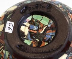 Vallauris kerámia váza, jelzett, kis kopásnyomokkal, m: 14 cm