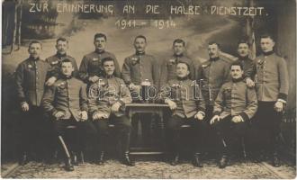Zur Erinnerung an die halbe Dienstzeit 1911-1914 / WWI Austro-Hungarian K.u.K. military, group of soldiers. photo