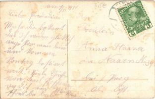 Husarenliebe! / WWI Austro-Hungarian K.u.K. military art postcard, hussar's love (fl)