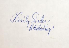 Király Sándor (1932-1998): Áttetszőség, 1989. Szitanyomat, papír, jelzett. A hátoldalán autográf fel...