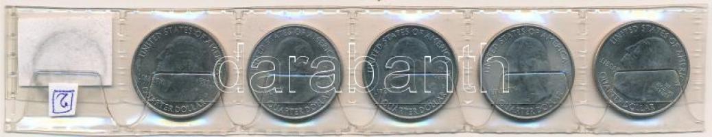 Amerikai Egyesült Államok 2013D 25c Cu-Ni "Csodálatos Amerika sorozat" (5xklf)  T:1,1-
US...