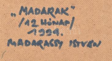 Madarassy István (1948):: Madarak (12 hónap), 1994. Vörösréz hegesztett lemez, textillel bevont faro...