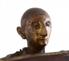 Diénes (Dienes) Attila (1942-): "Kizártság" (1980-as évek). Bronz szobor, címkén jelzett. ...