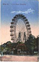 1916 Wien, Vienna, Bécs; K.k. Prater Riesenrad / ferris wheel, amusement park + "K.u.K. Reserve-Spital Nr. 12. Filiale Wien XV. Sperrgasse 8-10." (EB)