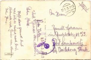 1943 Kassel, Wilhelmshöhe, Grosse Fontäne, Gesamtansicht, Herkules mit Kaskaden, Schloss, Löwenburg ...