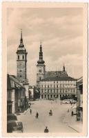 1942 Vyskov, Wischau; square, church, shops, autobus, automobile + Feldpost