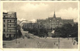 1941 Brno, Brünn; Deutsches Haus / German House, tram + 5/Schw. Ers. Batterie 109. Briefstempel Feldpost (EK)