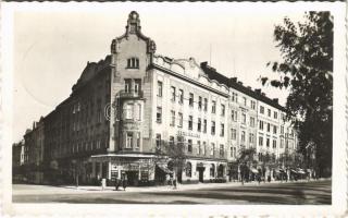 1941 Praha, Prag, Prague; Hotel Bruska Jirásek-Str. / street view, hotel, café, shops + Feldpost (fl)