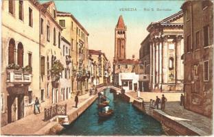 1913 Venezia, Venice; Rio S. Barnaba / canal, bridge, boats (small tear)