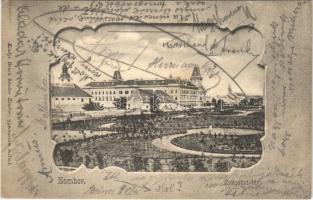 1902 Zombor, Sombor; Erzsébet tér, Megyeház. Bruck Sándor kiadása / park, square, county hall