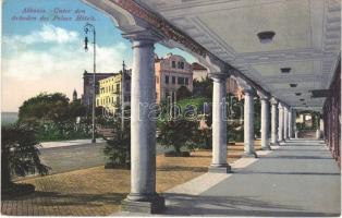 Abbazia, Opatija; Unter den Arkaden des Palace Hotels / hotel, arcade