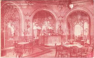 1912 Budapest II. Szent Lukács fürdő kávéháza, belső (EK)