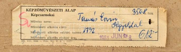 Tamás Ervin (1922-1996): Hegyoldal. Akvarell, papír, jelzett. Hátoldalán Képcsarnok Vállalat címkéjé...