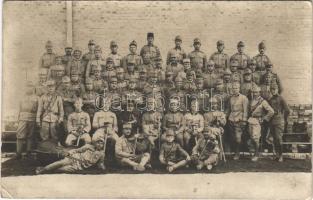 1915 Wien, Vienna, Bécs XXIII. Inzersdorf, katonák csoportképe, zenészekkel / K.u.K. military, soldiers, musicians. photo (EK)