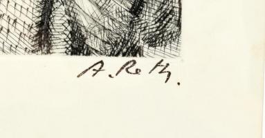Réth Alfréd (1884-1966): Cím nélkül, 1962. Aquaforte, rézkarc, papír. Jelzett. Művészpéldány e.a jel...