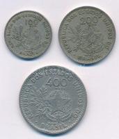 Brazília 1901. 100R Cu-Ni + 200R Cu-Ni + 400R Cu-Ni T:2,2- ph. Brasil 1901. 100 Reis Cu-Ni + 200 Reis Cu-Ni + 400 Reis Cu-Ni C:XF,VF edge error