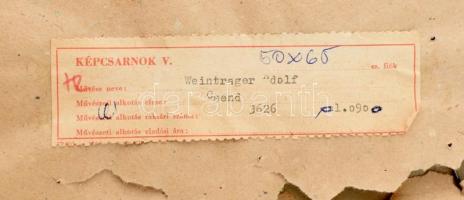 Weintrager Adolf (1927-1987): Csend (Dunánál v. Balaton?). Akvarell, papír, jelzett. Hátoldalán Képc...