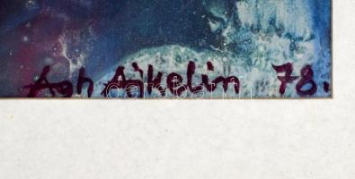 Ágh Ajkelin Lajos (1907-1995): Sziklavirág II, 1978. Vegyes technika, papír, jelzett. Hátoldalán Kép...