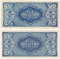 1946. 1.000.000.000MP (2x), egyik "Magyar Éremgyűjtők Egyesülete XXX. Országos Vándorgyűlése De...