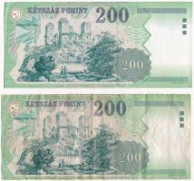 1998. 200Ft "FE" + 2006. 200Ft "FC" T:I- sarokhajlás, III