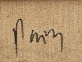 Paizs Péter (1957-2015): Aranygrafikon II, 1991. Akril, vászon, jelzett. Hátoldalán autográf felirat...