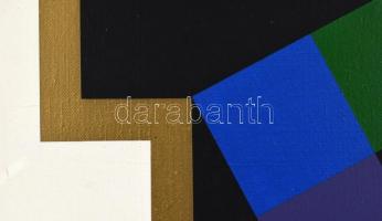 Paizs Péter (1957-2015): Aranygrafikon I, 1991. Akril, vászon, jelzett. Hátoldalán autográf feliratt...