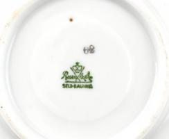 Rosenthal virágmintás porcelán mokkás csésze, csészealjjal, matricás, jelzett, kis kopásnyomokkal