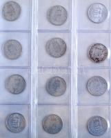 ~1760-1944. 131-db-os vegyes magyar fémpénz gyűjtemény (krajcárok, fillérek, pengők) műbőr borítású ...