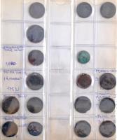 ~1760-1944. 131-db-os vegyes magyar fémpénz gyűjtemény (krajcárok, fillérek, pengők) műbőr borítású ...