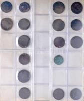 ~1760-1944. 131-db-os vegyes magyar fémpénz gyűjtemény (krajcárok, fillérek, pengők) műbőr borítású ...