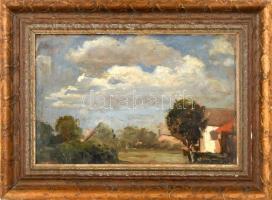 Tornyai János (1869-1936): Alföldi táj. Olaj, karton, jelzett. Hátoldalán Magyar Nemzeti Galéria 101...