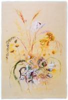 Szécsi Katalin (1955-): Virágok. Akvarell, papír, jelzett, 58,5x39 cm