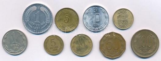 Chile 1961-1997. 1c - 100P (9xklf) T:2 Chile 1961-1997. 1 Centesimo - 100 Pesos (9xdiff) C:XF