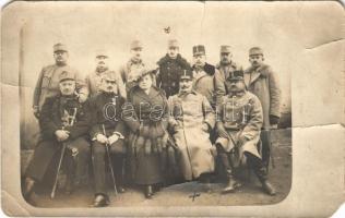 Blöckinger Andor és tisztikara, osztrák-magyar első világháborús katonai fotó / WWI K.u.K. military officers, photo (b)