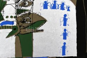 Würtz Ádám (1927-1994): Aprószentek, 1987. Színes szitanyomat, papír, jelzett. Próbanyomat próba jel...