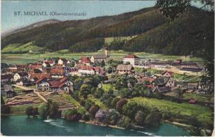 1917 Sankt Michael in Obersteiermark (Steiermark), general view, ironworks, iron factory, inn, church. Verlag Josef Pfann. Fot. S. Frank