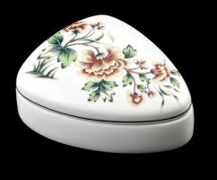 Hollóházi porcelán bonbonniere. Matricás, jelzett, hibátlan. 12,5 cm